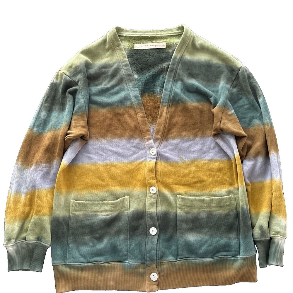 Raquel Allegra gradient tie-dye cardigan Womens Oversized Size 1 Made In LA